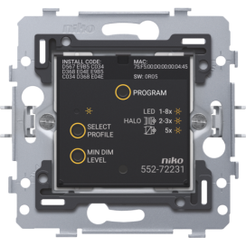 Variateur connecté, socle, 3-200 W, 2 fils, 71 x 71 mm, fixation par griffes, Zigbee®