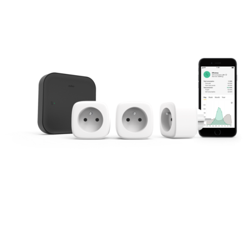 Kit de démarrage énergie Niko Home Control avec trois prises intelligentes avec broche de terre, Zigbee®