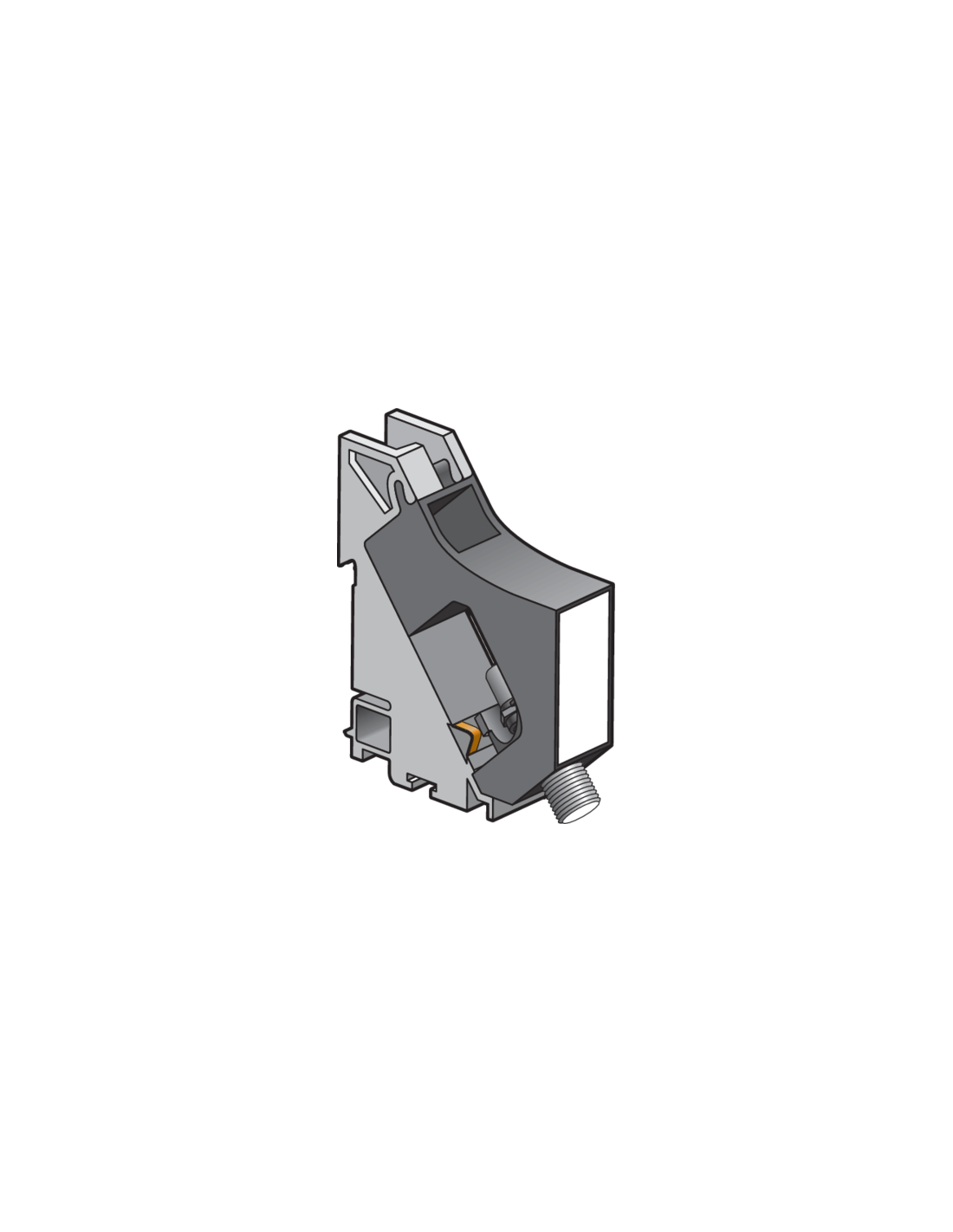 Module rail DIN avec connecteur coaxial de type F pour montage central d’une prise coaxiale avec câble RG59 dans l’armoire de connexion