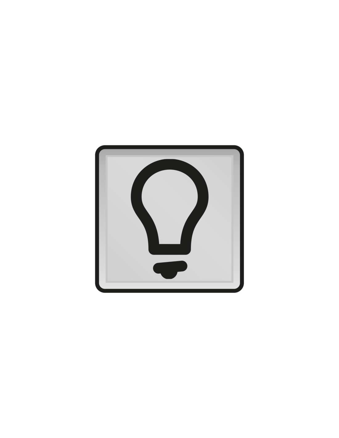 Symbole « ampoule » pour interrupteurs témoins étanches aux projections d’eau et boutons-poussoirs éclairés étanches aux projections d’eau