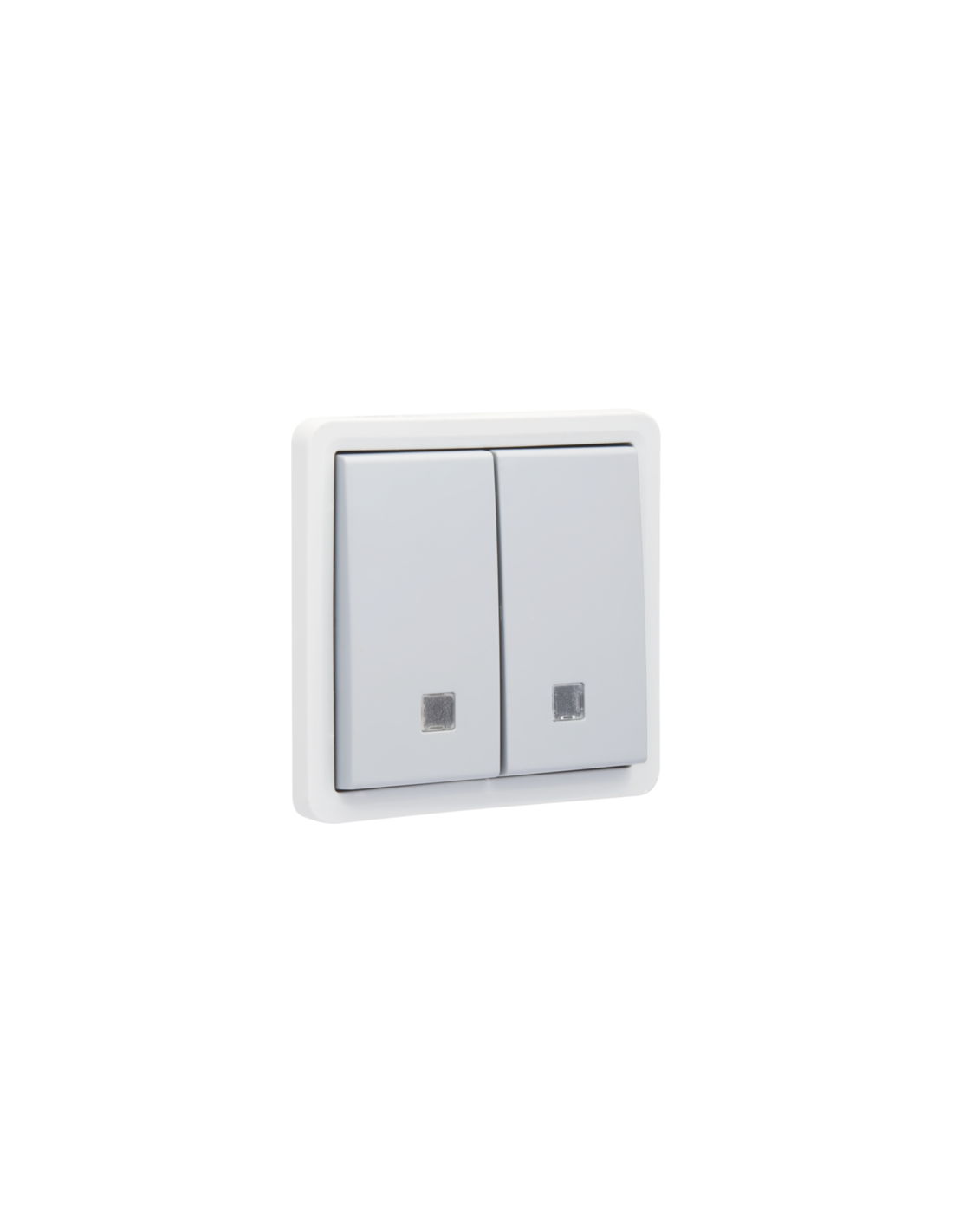 Bouton-poussoir double éclairable, étanche aux projections d’eau 10 A/250 Vac, avec deux contacts N.O. ou N.F., avec bornes à connexion rapide, couleur gris
