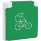 Borne de recharge pour vélos étanche aux projections d'eau 16 A/250 Vac avec broche de terre, obturateurs de protection et avec bornes à vis, couleur gris