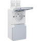 Prise double verticale étanche aux projections d’eau, avec broche de terre, obturateurs de protection et bornes à connexion rapide - y compris boîte en saillie avec deux entrées au-dessus, couleur gris