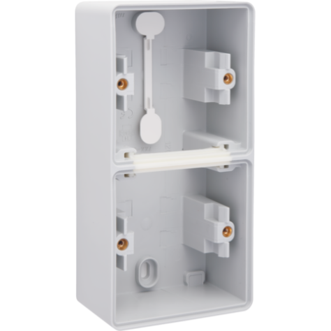 Boîte en saillie double vertical étanche aux projections d'eau avec deux entrées souples simples pour deux fonctions, couleur gris