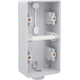 Boîte en saillie double vertical étanche aux projections d'eau avec une entrée M20 pour deux fonctions, couleur gris