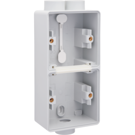 Boîte en saillie double vertical étanche aux projections d'eau avec une entrée M20 double et une entrée M20 simple pour deux fonctions, couleur gris