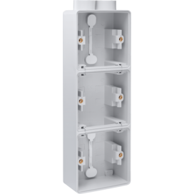 Triple boîte en saillie vertical étanche aux projections d'eau avec une entrée M20 double pour trois fonctions, couleur gris