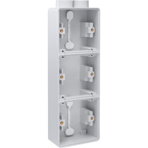 Triple boîte en saillie vertical étanche aux projections d'eau avec une entrée M20 double pour trois fonctions, couleur gris