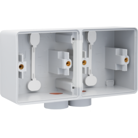 Boîte en saillie double horizontal étanche aux projections d'eau avec une entrée M20 double pour deux fonctions, couleur gris