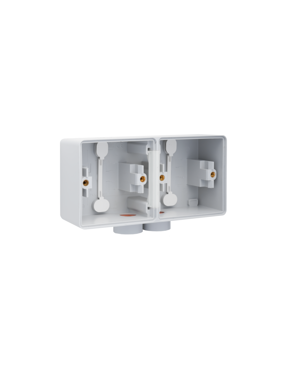 Boîte en saillie double horizontal étanche aux projections d'eau avec une entrée M20 double pour deux fonctions, couleur gris