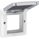 Cadre d’adaptation avec clapet pour fonctions 45 x 45 mm dans des boîtes de montage étanches, couleur gris