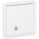 Bouton-poussoir simple éclairable, étanche aux projections d’eau 10 A/250 Vac, avec voyant transparent et un contact N.O. ou N.F, avec bornes à vis, couleur blanc
