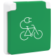 Borne de recharge pour vélos étanche aux projections d'eau 16 A/250 Vac avec broche de terre, obturateurs de protection et avec bornes à vis, couleur blanc