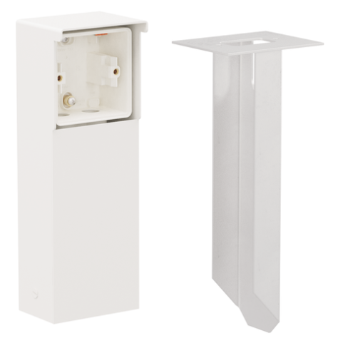 Borne de jardin étanche aux projections d'eau avec piquet, pour une fonction Niko Hydro, couleur blanc