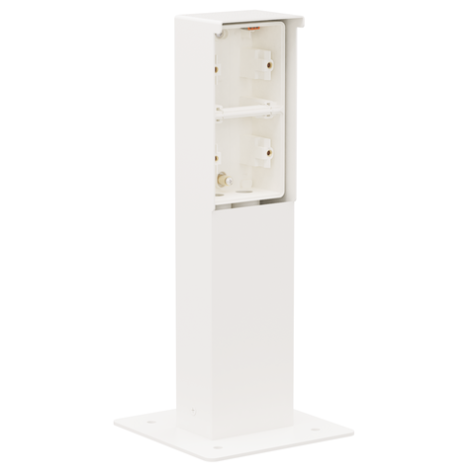 Borne de jardin étanche aux projections d'eau avec platine, pour deux fonctions Niko Hydro, couleur blanc