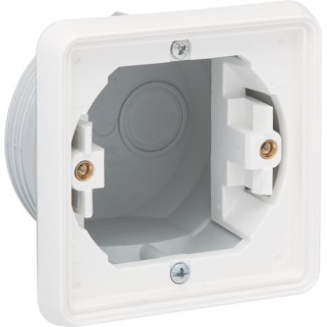 Boîte d'encastrement simple étanche aux projections d'eau pour une fonction, couleur blanc
