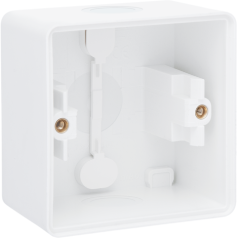 Boîte en saillie simple étanche aux projections d'eau avec deux entrées souples simples pour une fonction, couleur blanc