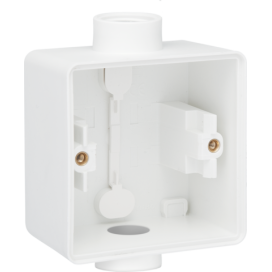 Boîte en saillie simple étanche aux projections d'eau avec deux entrées M20 simples pour une fonction, couleur blanc