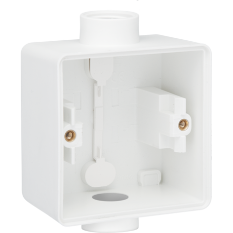 Boîte en saillie simple étanche aux projections d'eau avec deux entrées M20 simples pour une fonction, couleur blanc