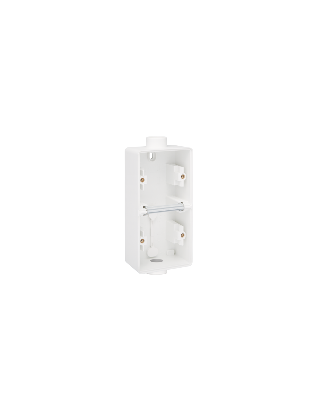 Boîte en saillie double vertical étanche aux projections d'eau avec deux entrées M20 simples pour deux fonctions, couleur blanc