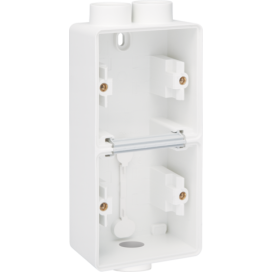 Boîte en saillie double vertical étanche aux projections d'eau avec une entrée M20 double et une entrée M20 simple pour deux fonctions, couleur blanc