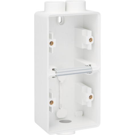 Boîte en saillie double vertical étanche aux projections d'eau avec une entrée M20 double et une entrée M20 simple pour deux fonctions, couleur blanc