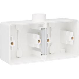 Boîte en saillie double horizontal étanche aux projections d'eau avec une entrée M20 pour deux fonctions, couleur blanc