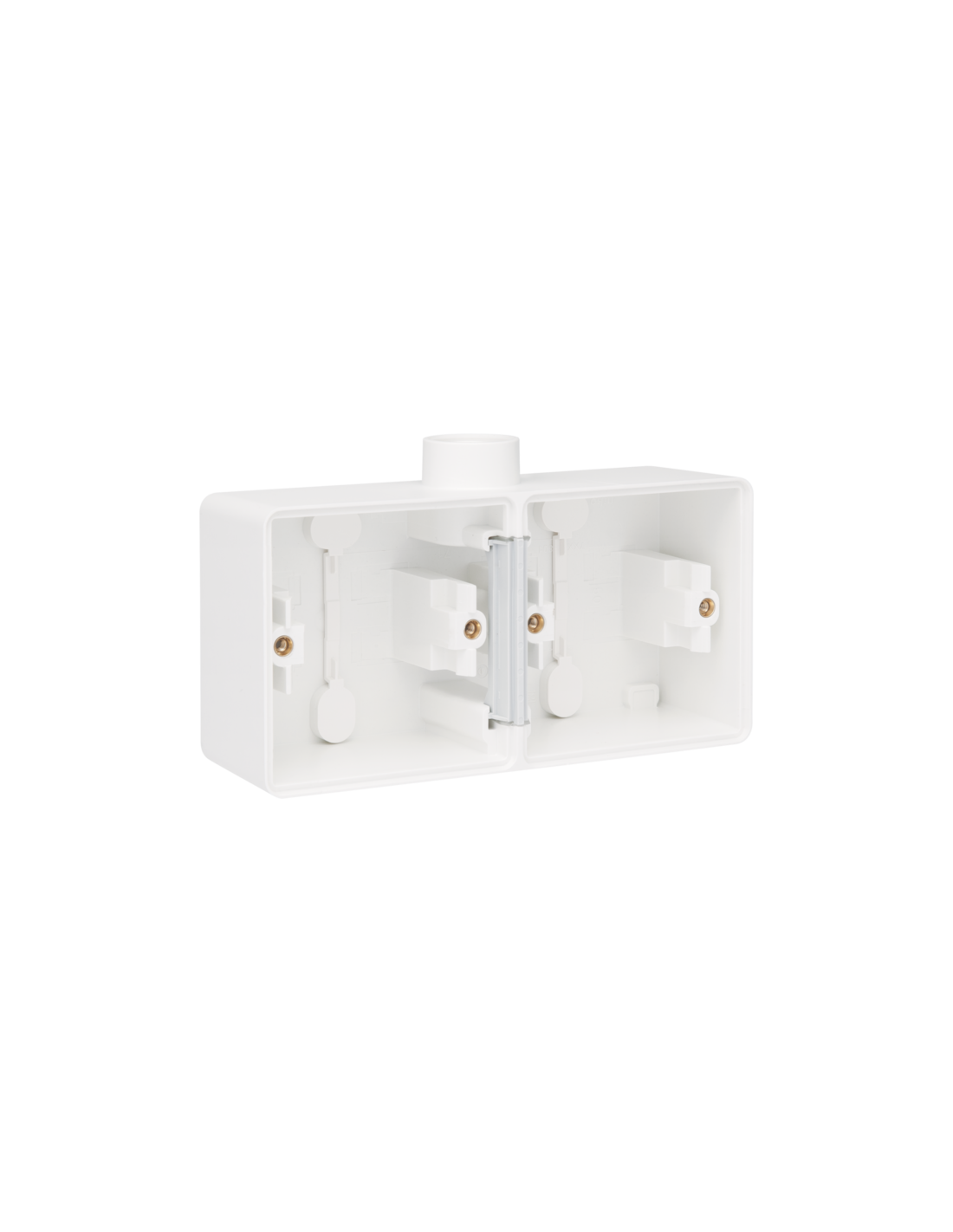 Boîte en saillie double horizontal étanche aux projections d'eau avec une entrée M20 pour deux fonctions, couleur blanc