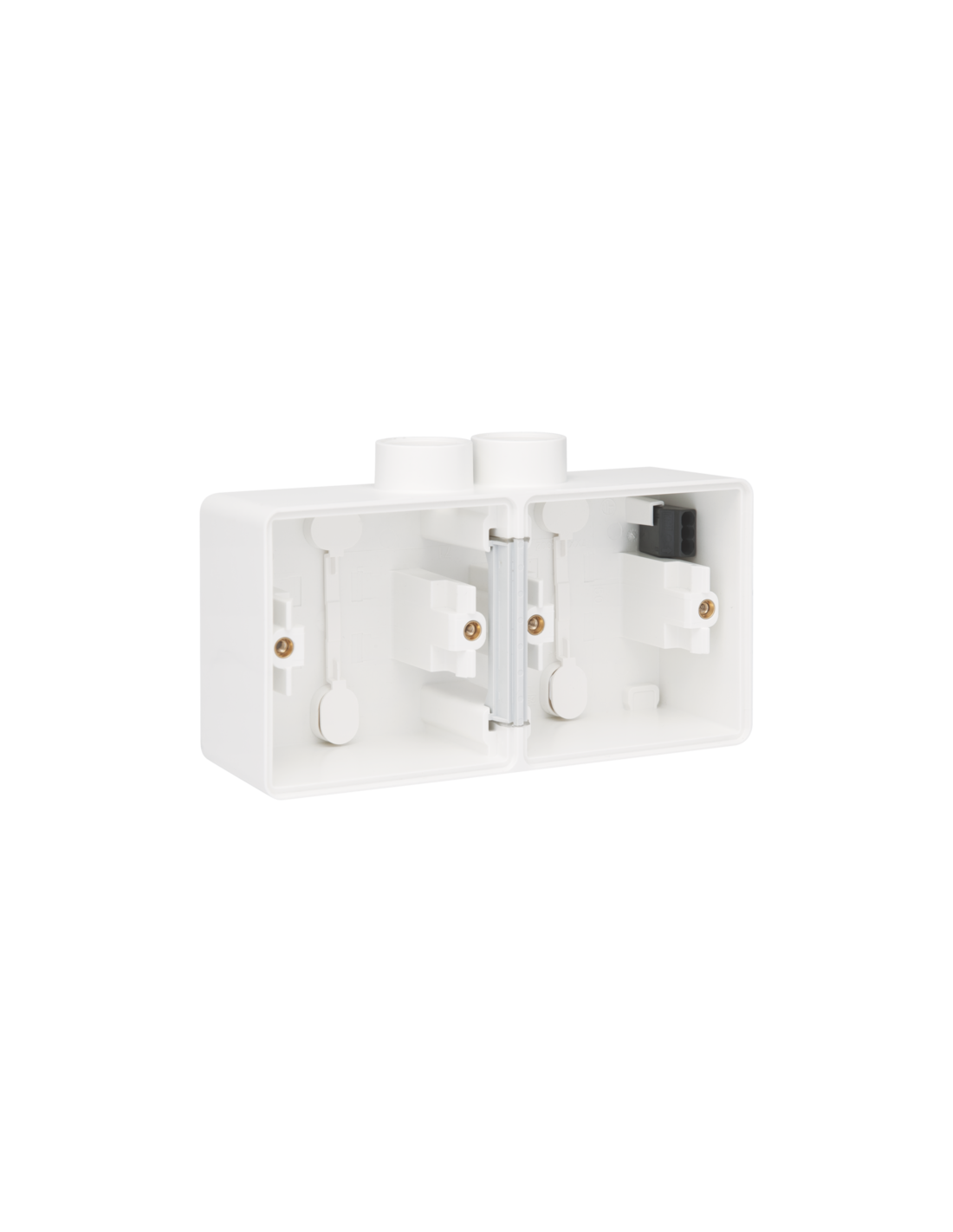 Boîte en saillie double horizontal étanche aux projections d'eau avec une entrée M20 double pour deux fonctions, couleur blanc