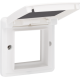 Cadre d’adaptation avec clapet pour fonctions 45 x 45 mm dans des boîtes de montage étanches, couleur blanc