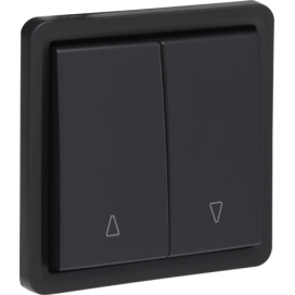 Bouton-poussoir pour volets, étanche aux projections d’eau 10 A/250 Vac, avec verrouillage mécanique et verrouillage électrique, avec bornes à vis, couleur noir