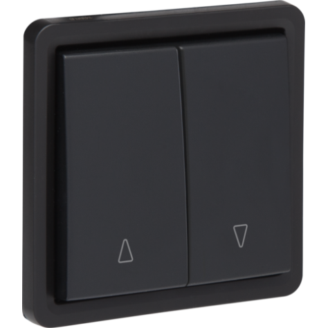 Bouton-poussoir pour volets, étanche aux projections d’eau 10 A/250 Vac, avec verrouillage mécanique et verrouillage électrique, avec bornes à connexion rapide, couleur noir