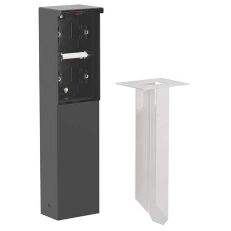 Borne de jardin étanche aux projections d'eau avec piquet, pour deux fonctions Niko Hydro, couleur noir