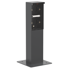 Borne de jardin étanche aux projections d'eau avec platine, pour deux fonctions Niko Hydro, couleur noir