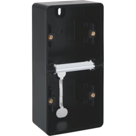 Boîte en saillie double vertical étanche aux projections d'eau avec deux entrées souples simples pour deux fonctions, couleur noir