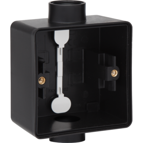 Boîte en saillie simple étanche aux projections d'eau avec deux entrées M20 simples pour une fonction, couleur noir