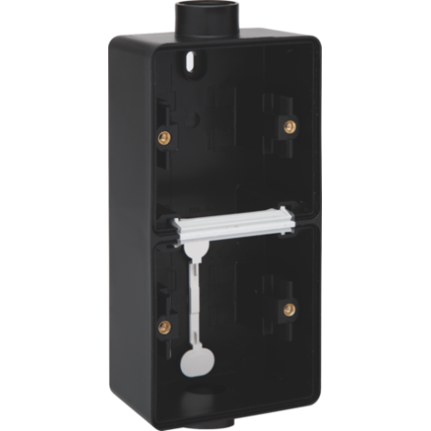 Boîte en saillie double vertical étanche aux projections d'eau avec deux entrées M20 simples pour deux fonctions, couleur noir