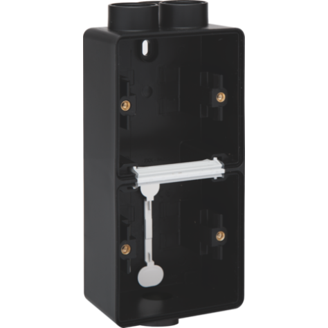 Boîte en saillie double vertical étanche aux projections d'eau avec une entrée M20 double et une entrée M20 simple pour deux fonctions, couleur noir