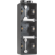 Triple boîte en saillie vertical étanche aux projections d'eau avec une entrée M20 double pour trois fonctions, couleur noir