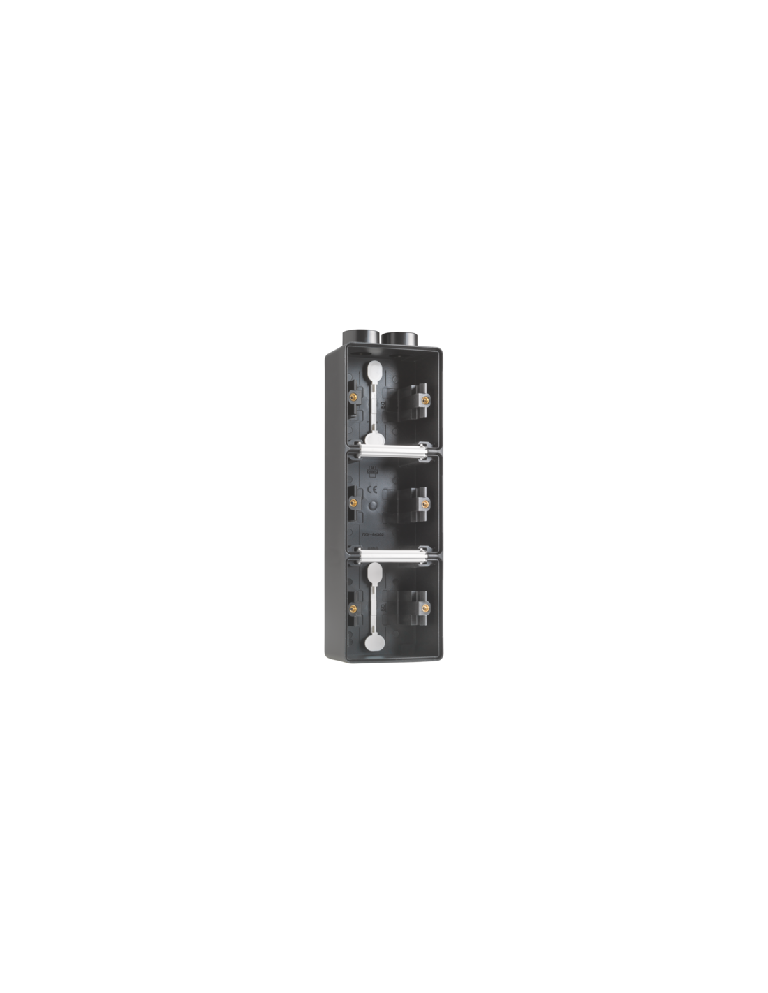 Triple boîte en saillie vertical étanche aux projections d'eau avec une entrée M20 double pour trois fonctions, couleur noir