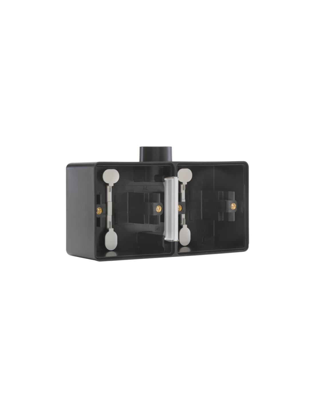 Boîte en saillie double horizontal étanche aux projections d'eau avec une entrée M20 pour deux fonctions, couleur noir