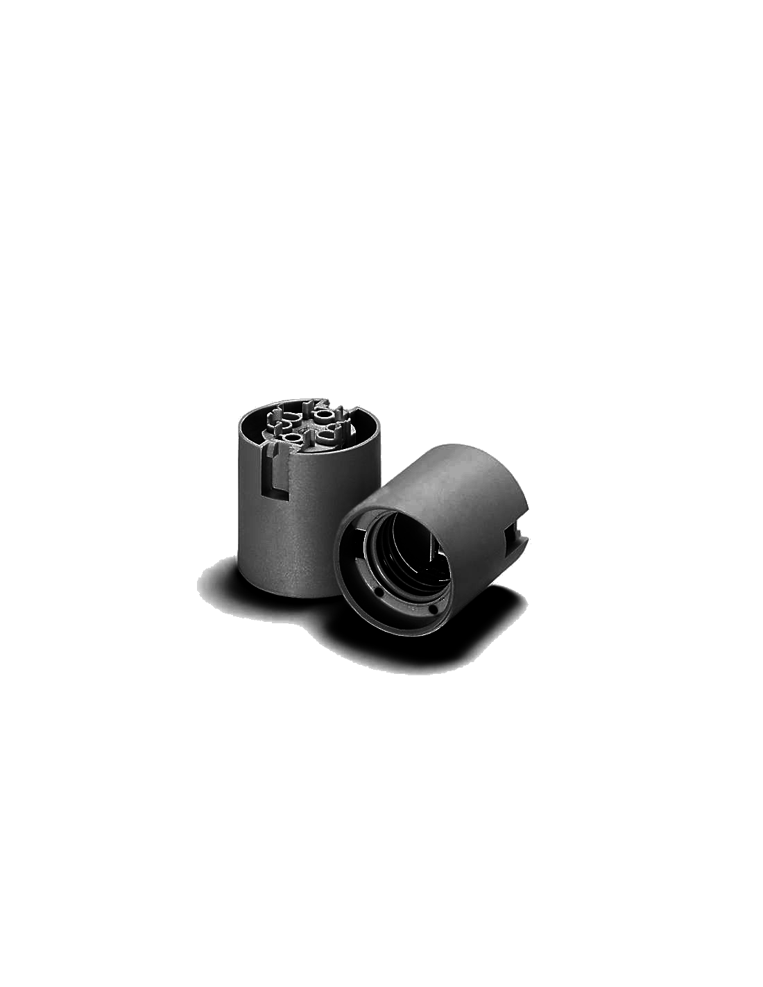 Soquet/douille lisse pour ampoule E27 - Noir - Connexion rapide