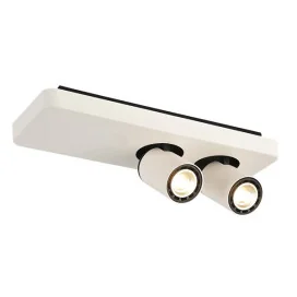 NYSIT - 2x GU10 4,5W - acier - 2800K - 350mm x 120mm x 120mm- noir/ blanc/ blanc