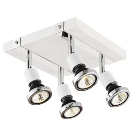 ROBUS - 4x GU10 5W - acier - 2700K - 200mm x 200mm x 77mm - blanc mat / chromé
