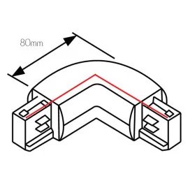 TRACK 3-phase L-connecteur gauche - terre noir