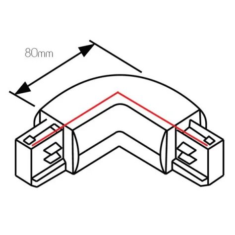 TRACK 3-phase L-connecteur gauche - terre blanc