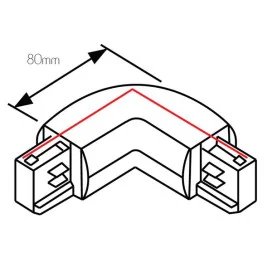 TRACK 3-phase L-connecteur droite - terre noir