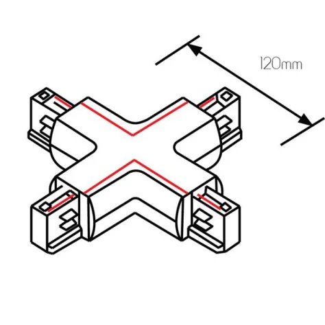 TRACK 3-phase X-connecteur - noir