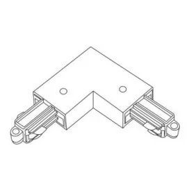 TRACK 2-phase L-connecteur - terre interieur - terre blanc