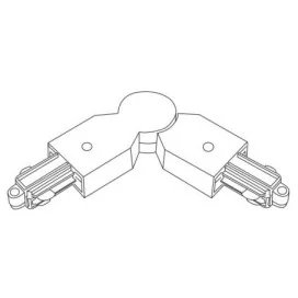 TRACK 2-phase L-connecteur variable - noir